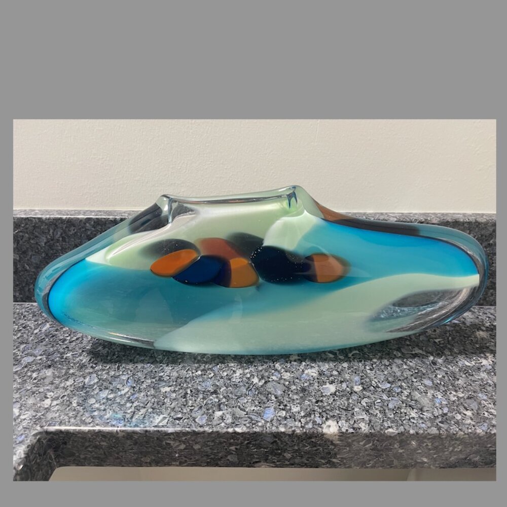Celadon (Purse 2)  Hand blown glass vase